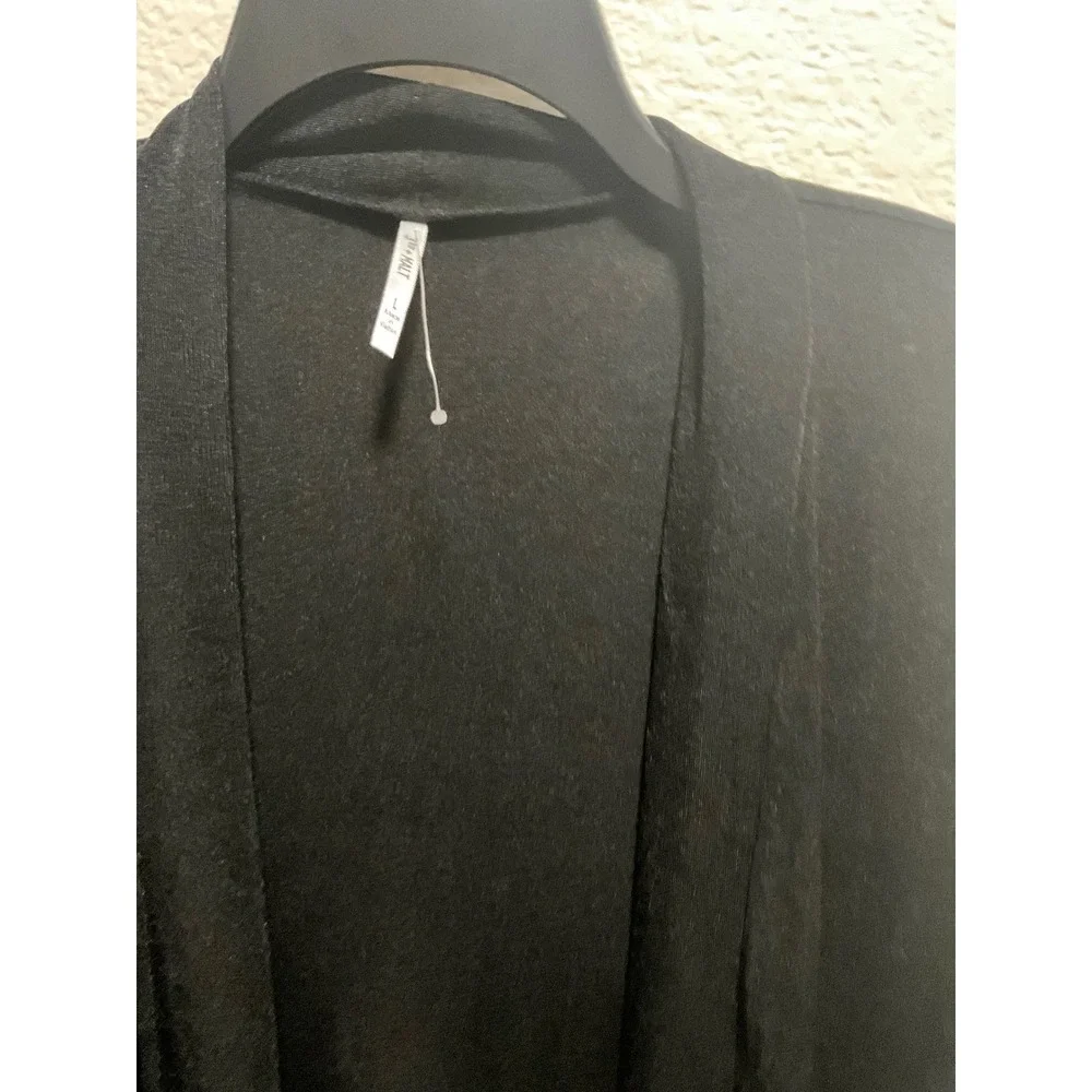 3rd + Malt‎ Womens Black Open Front Long Sleeve Cardigan Sweater Size L NWT
